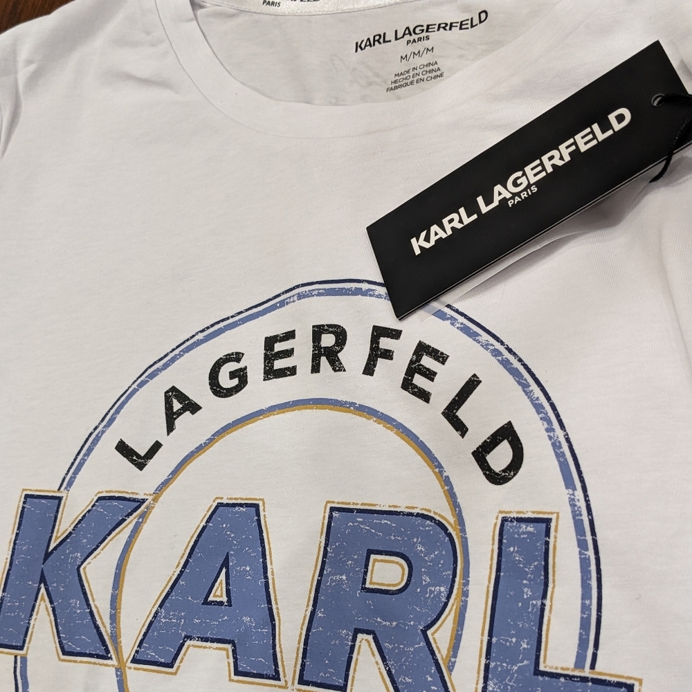 Karl Lagerfeld Paris Logo Tee Shirt Size Medium Nwt💖